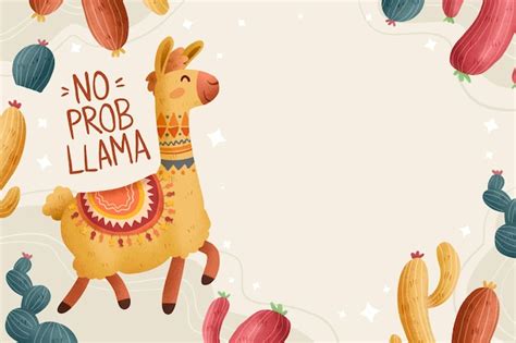 Download Free No Probllama Llama Embroidery Design Creativefabrica Free PSD Mockups