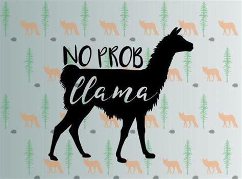 Download Free No Probllama Llama Embroidery Design Silhouette Free PSD Mockups