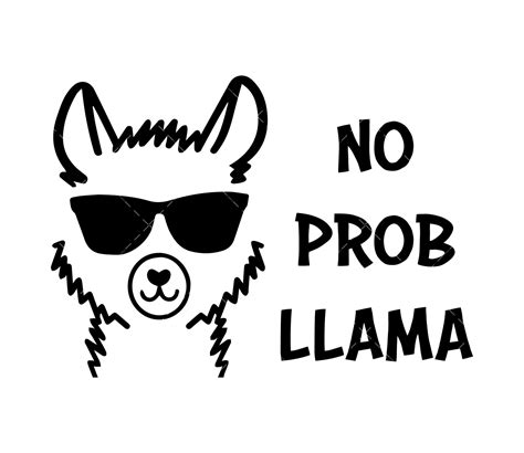 Download Free No Probllama Llama Embroidery Design for Cricut Machine