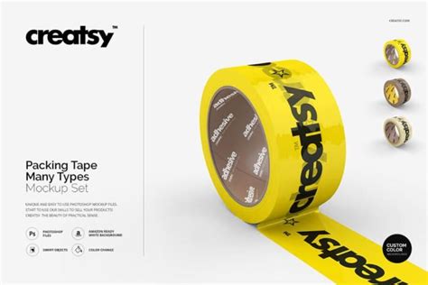 Download Free Noissue Packing Tape Mockup Set PSD Templates Generator