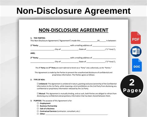 Free Non Disclosure Form (NDA Form)