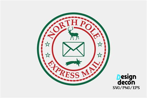 Download Free North Pole Mail Express Stamp Svg Design For Crafts