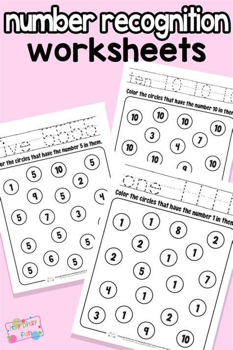 Free Number Recognition Worksheets