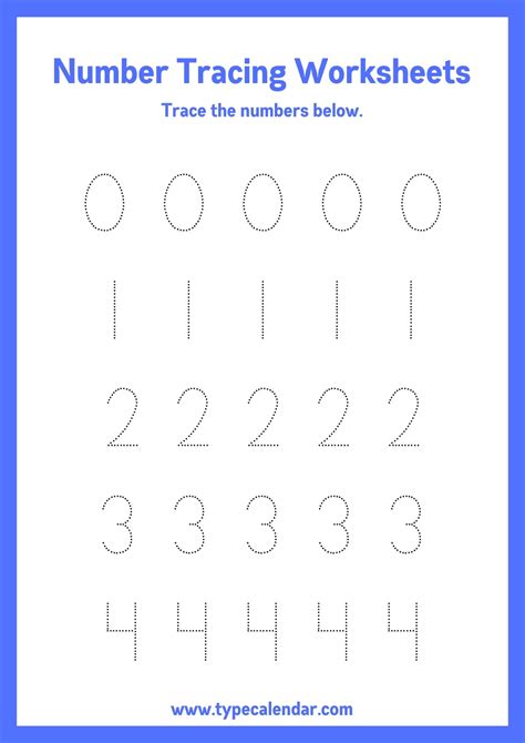 Free Number Tracing Worksheets 120