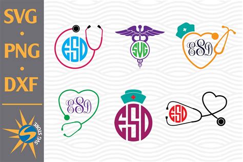 Download Free Nurse Monogram SVG, PNG, DXF Digital Files Include For Crafts