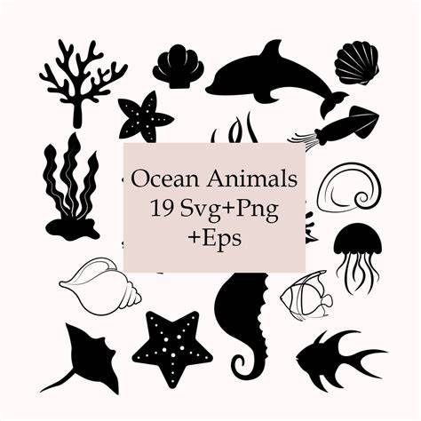 Download Free Ocean Creatures SVG Bundle Commercial Use