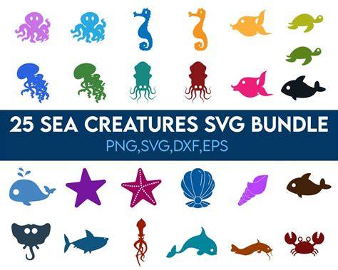 Download Free Ocean Creatures SVG Bundle Commercial Use Free PSD Mockups