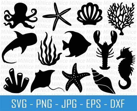 Download Free Ocean Creatures SVG Bundle Cut Files