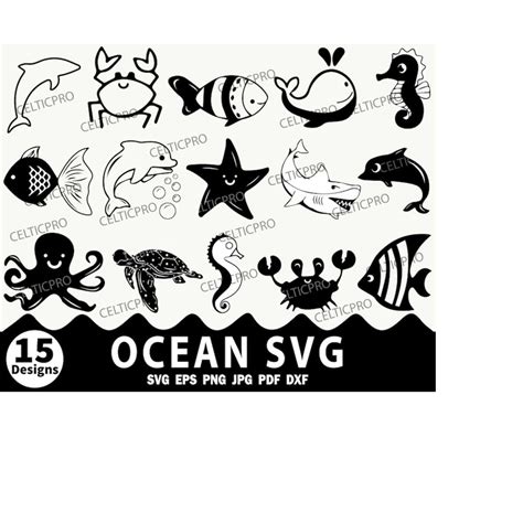 Download Free Ocean Creatures SVG Bundle Files Free PSD Mockups