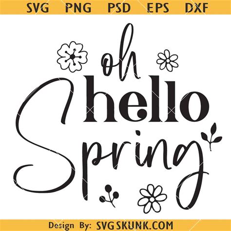 Download Free Oh Hello Spring Happy Easter Flower Cameo