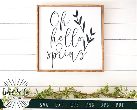 Download Free Oh Hello Spring Happy Easter Flower Commercial Use DXF Files