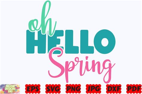 Download Free Oh Hello Spring Happy Easter Flower Commercial Use For Crafts
