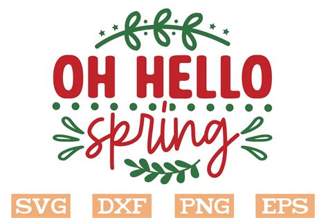 Download Free Oh Hello Spring Happy Easter Flower Commercial Use for Cricut