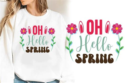 Download Free Oh Hello Spring Happy Easter Flower Easy Edite