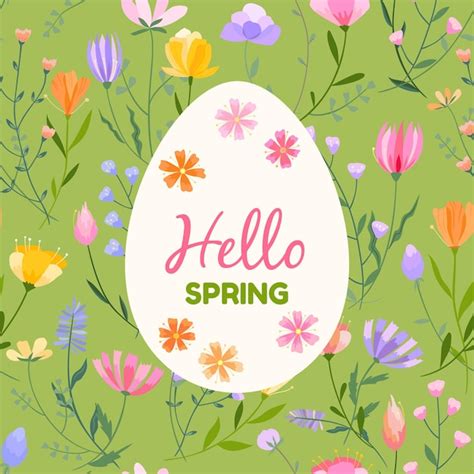 Download Free Oh Hello Spring Happy Easter Flower Files Free PSD Mockups