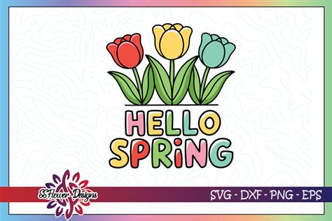 Download Free Oh Hello Spring Happy Easter Flower for Cricut Machine