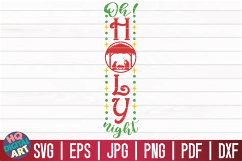 Download Free Oh Holy Night Christmas Porch SVG Cut File Files DXF Files