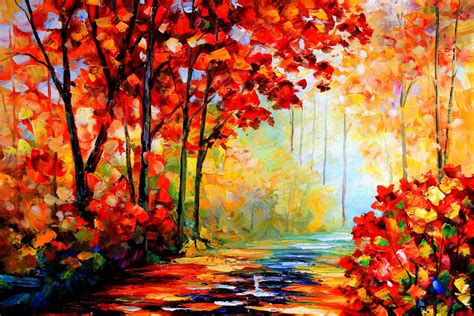Download Free Oil Paint Autumn Backgrounds Printable
