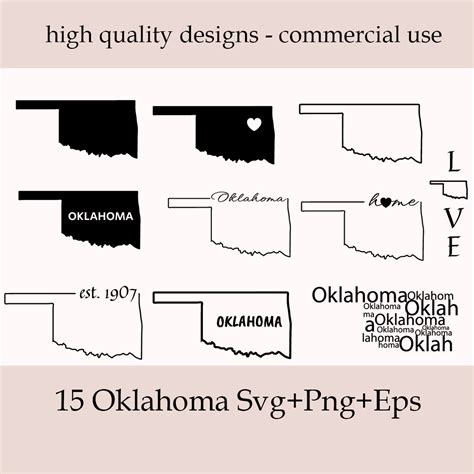Download Free Oklahoma SVG Bundle Printable