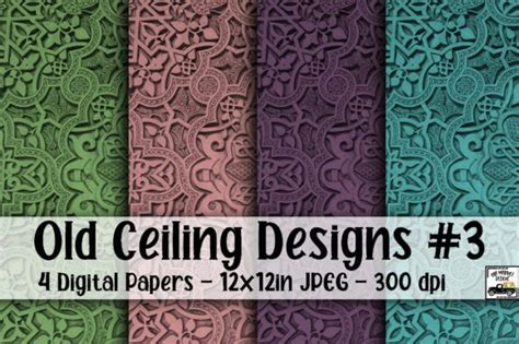 Download Free Old Ceiling Patterns Digital Paper Commercial Use DXF Files