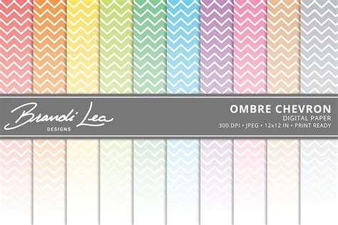 Download Free Ombre Chevron Digital Paper For Crafts