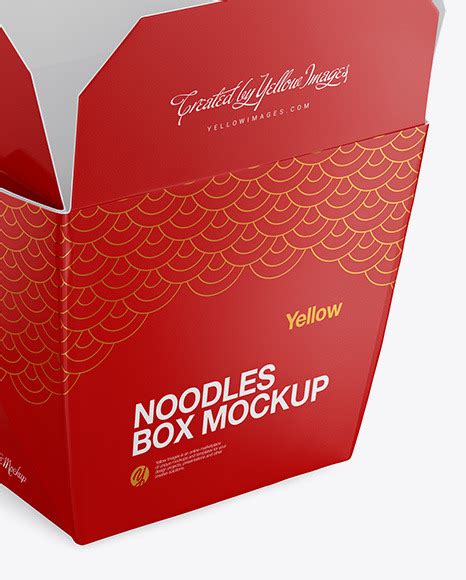 Download Free Opened Glossy Noodles Box Mockup PSD Object Mockups PSD Files