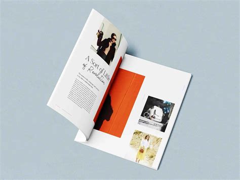 Download Free Opened Magazine Mockup - Half Side View PSD Generator