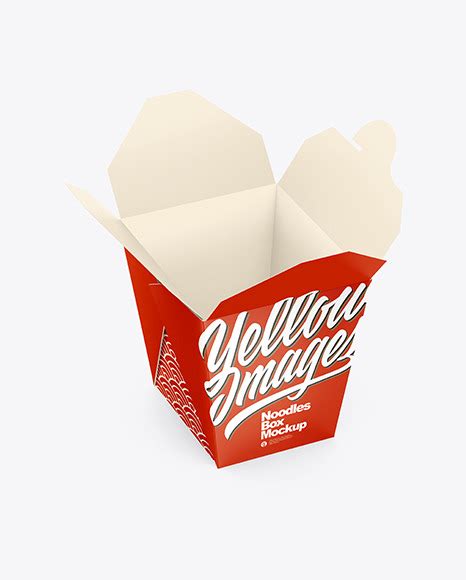 Download Free Opened Matte Noodles Box Mockup PSD Generator