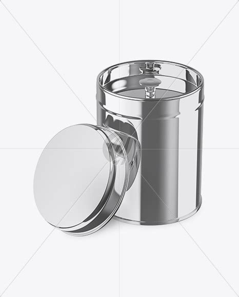 Download Free Opened Metallic Tin Box Mockup - High-Angle Shot PSD Generator