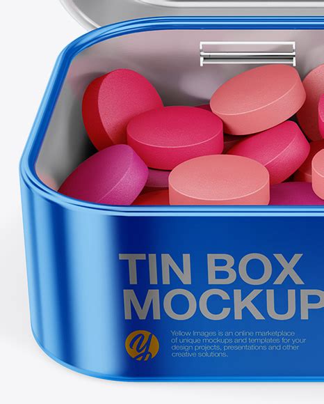 Download Free Opened Metallic Tin Box With Candies Mockup - Front View
(High-Angle Shot) PSD Generator