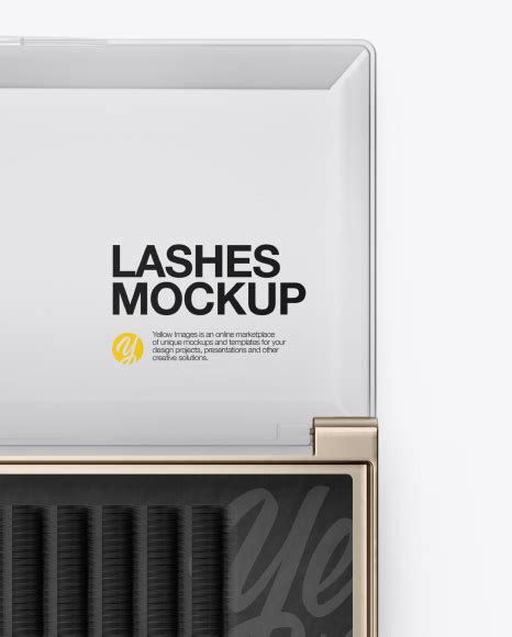 Download Free Opened Transparent Box with Lashes Mockup - Front View PSD Generator