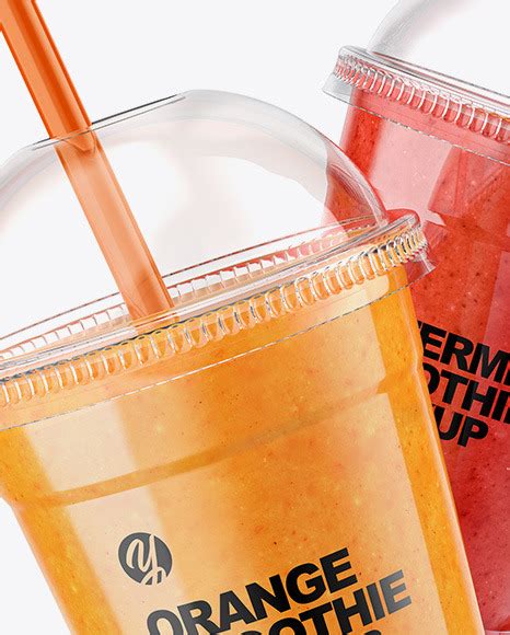 Download Free Orange and Watermelon Smoothie Cups Mockup PSD PSD Yellowimages PSD Files