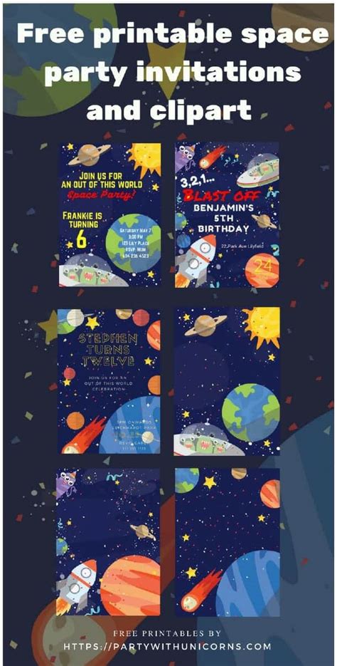 Download Free Outer Space Cards and Invitations Crafts