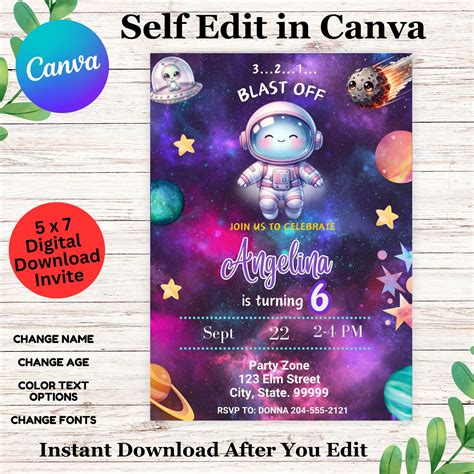 Download Free Outer Space Cards and Invitations Cut Files