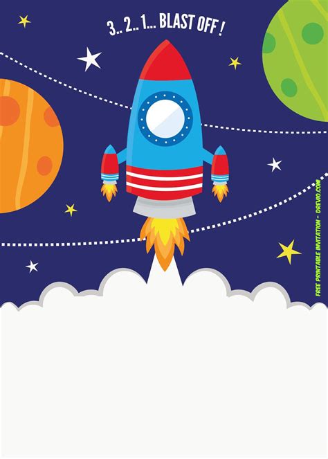 Download Free Outer Space Cards and Invitations Printable