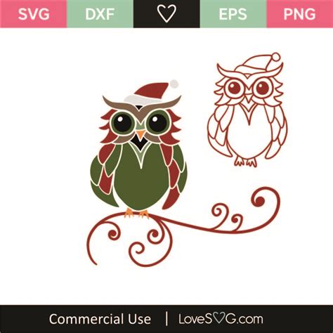 Download Free Owl Be Home For Christmas Cut Files