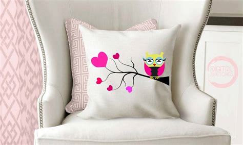 Download Free Owl Bird Tree Hearts Cut File Vector Silhouette Files