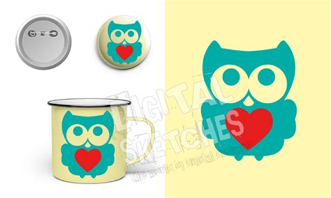 Download Free Owl Heart Cut File Vector Silhouette Files Free PSD Mockups
