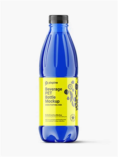 Download Free PET Blue Bottle Mockup PSD Generator