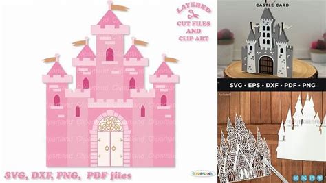Download Free PRINCESS CASTLE FRAME AND CARD SET Files For Crafts