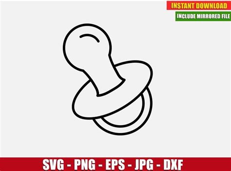 Download Free Pacifier SVG, Pacifier DXF, Cuttable File Cricut SVG DXF Files