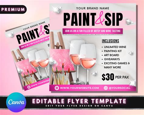 Free Paint And Sip Flyer Template