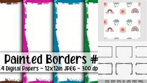 Download Free Painted Borders Digital Paper DXF Files