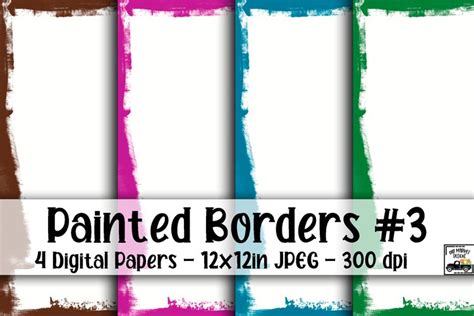Download Free Painted Borders Digital Paper Files