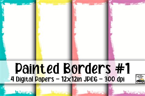 Download Free Painted Borders Digital Paper For Cricut