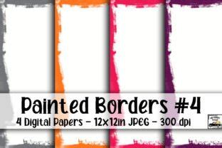 Download Free Painted Borders Digital Paper Silhouette