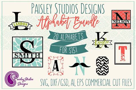 Download Free Paisley Studios Designs Alphabet Bundle DXF Files