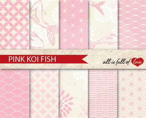 Download Free Pale Pink Patterns Koi Fish Background Kit Files Free PSD Mockups