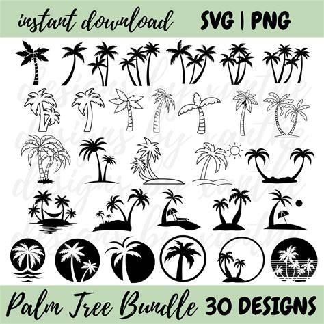 Download Free Palm Tree SVG Bundle - 25 Designs Commercial Use DXF Files