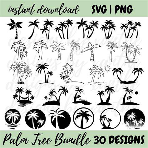 Download Free Palm Tree SVG Bundle - 25 Designs Commercial Use For Crafts